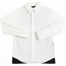 N°21 Logo Printed Cotton Shirt W/Back Overlay White 10A - 12A - 14A - 16A