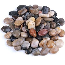 5 Pounds River Rocks, Pebbles, 1-2 Inches Garden Outdoor Decorative Stones, Natural Polished Mixed Color Stones