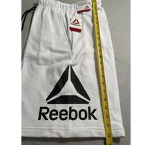 Reebok Mens L Shorts Terry Cloth Logo Lifestyle 10" Drawstring