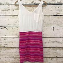 Aqua Dresses | Aqua Sheath Dress Knit Embroidered Bottom Lined S | Color: Pink | Size: S