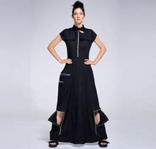 Summer Dress / Custom Made Dress / Full Length Dress / Tailored Dress / Dress With Pockets For Women / Plus Size Rave / Black Dress