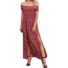 Aseidfnsa Petite Maxi Dresses For Women Petite Length Women's Summer Dresses With Pockets Top Dress Long Dress Beach Dress Wrap Dress Short Sleeve Flo