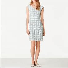 Tory Burch Dresses | Tory Burch Brooklin Lace Sheath Dress Size 2 | Color: Green/White | Size: 2