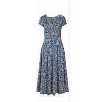 Women's Chaps Floral Midi Dress, 100% Cotton, Color: Blue Jacobian ()