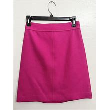 J.Crew Skirts | J Crew Double-Serge Hot Pink Barbiecore Wool Pencil Skirt Lined 2 2T Tall Jcrew | Color: Pink | Size: 2