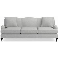 Bedford 87" Sofa, Standard Cushion, Perennials Performance Basketweave, Light Grey, Ebony Leg | Williams Sonoma