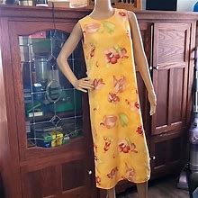 R&K Dresses | Euc R&K Originals Petite Floral Midi Dress Moo Moo Side Slits Shift Sleeveless | Color: Orange/Yellow | Size: 8