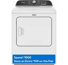 Whirlpool 7-Cu Ft Steam Cycle Electric Dryer (White) | WED6150PW