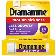 Dramamine All Day Less Drowsy Motion Sickness Relief | 8 Count