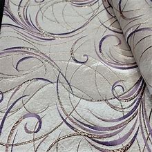 Lavender Brocade Metallic Gold On Beige Jacquard Fashion Fabric Sold By The Yard Gown Quinceanera Bridal Evening Dress
