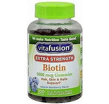Vitafusion Biotin 5000Mcg Hair Skin & Nails Support Blueberry 100Ct Pack Of 3