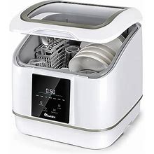 Iagreea Portable Countertop Dishwasher 7 Washing Programs Compact Mini Dishwasher No Hook Needed Antileakage Fruit Vegetable Soaking For 4 Sets Of Ta