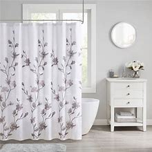 Anise Floral Printed Burnout Shower Curtain Purple