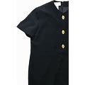 Vintage Evan Picone Dress Womens Shift Dress Black Gold Tone Buttons US 18 Plus