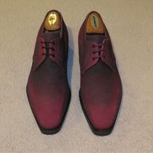 Corthay Shoes | Corthay Serigo Woven Burgundy Black Canvas Three Eyelet Derby 7D Nwob $2192 | Color: Black/Red | Size: 7