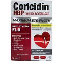 Coricidin HBP Max Strength Flu 24 Tabs ( Red )