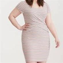 Torrid Dresses | Multi Striped Ribbed Bodycon Dress | Color: Blue/Pink | Size: 3X