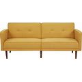 GIA Furniture Home Series Mid-Century Modern Split Back Convertible 3-Seater Sofa, Yellow