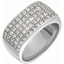 Bony Levy Liora 18K White Gold Princess Cut Diamond Band Ring - Metallic - Rings Size 6.75