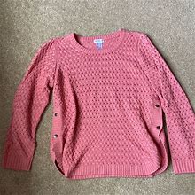 Venus Sweaters | Pink Knit Sweater With Buttons On Sides | Color: Pink | Size: M