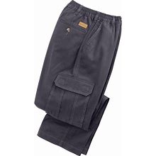 Blair Men's Haband Men's Casual Joe® Stretch Waist Poplin Cargo Pants - Grey - 36 - Medium
