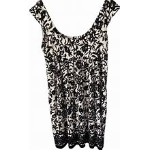 Connected Apparel Dresses | Connected Apparel Black & White Floral Babydoll | Color: Black/White | Size: 12