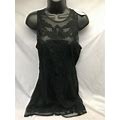 Women New Forever 21 Black/Green Lace Top Size Small Clothing