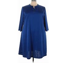 Serengeti Casual Dress - A-Line: Blue Print Dresses - Women's Size 3X