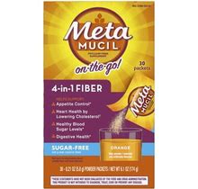 Metamucil Daily Fiber Supplement, Psyllium Husk Fiber Powder, Sugar Free, Orange Flavor, 30 Packets