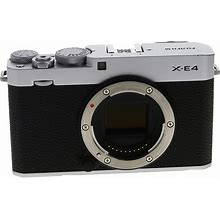 Fujifilm X-E4 Mirrorless Camera Body, Silver | 26.1MP | - EX - Excellent - With Battery & Charger | Used