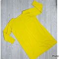 Eileen Fisher Mustard Yellow Long Cap Sleeve Shirt Dress With