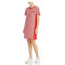 Current/Elliott Womens Red Striped Short Sleeve Short Shift Dress Size: 2