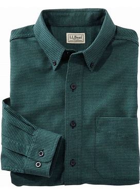 L.L.Bean | Men's Wicked Good Flannel Shirt, Slightly Fitted, Houndstooth Deep Evergreen XXL