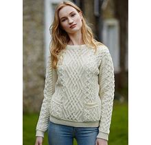 Aran Cable Knit Sweater With Pockets