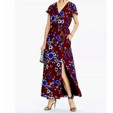 Banana Republic Dresses | Banana Republic Floral Maxi Dress Petites | Color: Blue/Purple | Size: 4P