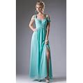 Cinderella Divine Women's Mint Ch518 - Bare Back Chiffon Flowy Gown Small