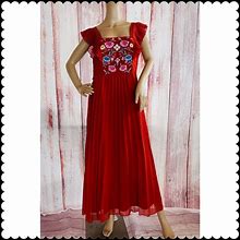 Asos Dresses | Asos Maxi Chiffon Floral Dress Size 8 | Color: Orange/Red | Size: 8