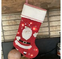Pottery Barn Santa Quilted Light Up Musical Christmas Stocking NO MONOGRAM