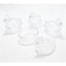 Martha Stewart Set Of 4 Figural Lidded Glass Dishes