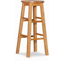 Linon Classic Mcmullen 29"" Round Solid Wood Bar Stool Natural Finish