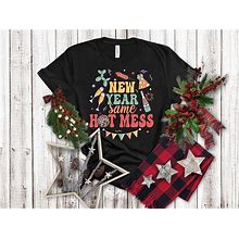 New Year Same Hot Mess,New Years Shirt, Happy New Year Tshirt, New Year Gift, Family New Years Shirts, Family Matching Red 2XL Hoodie | Classy Missy