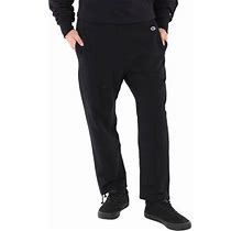 Champion Black Cotton Logo Long Sweatpants, Size Medium