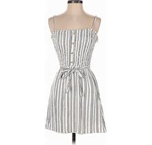 Hollister Cocktail Dress Square Sleeveless: Gray Stripes Dresses - Women's Size X-Small