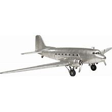 Elijah Midcentury Silver Dakota DC-3 Aircraft Airplane Miniature Model | Grey/Silver | Kathy Kuo Home