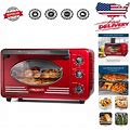 Stylish Metallic Red Convection Toaster Oven: Large Capacity, Multi-Function,...