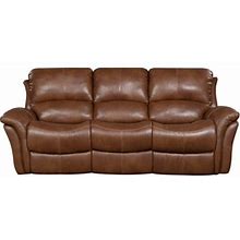 Cambridge Appalachia Leather Double Reclining Sofa In Brown