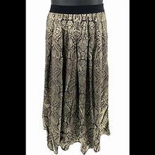 Joan Rivers Skirts | Joan Rivers Tapestry Maxi Skirt Gold/Black - Petite | Color: Gold | Size: Various