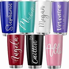Personalized Tumbler Gifts For Women,Engraved Monogram Initial,Travel Cup Mugs,Tumbler And Lid Engraved Name On Cups Coffee Custom,Stainless Steel Va
