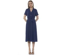 Women's ALEXIA ADMOR Liv Button-Down Midi Shirt Dress, Size: 4, Blue