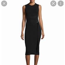 Michael Kors Collection Dresses | Michael Kors Collection Sheath Dress Wrap Belt Size M | Color: Black | Size: M